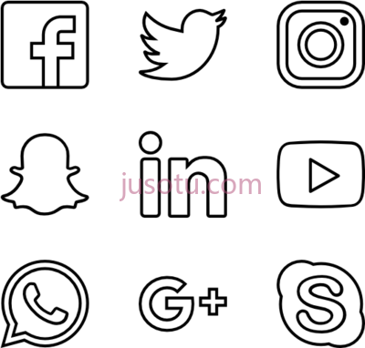 社交媒体标志,social media logos white PNG