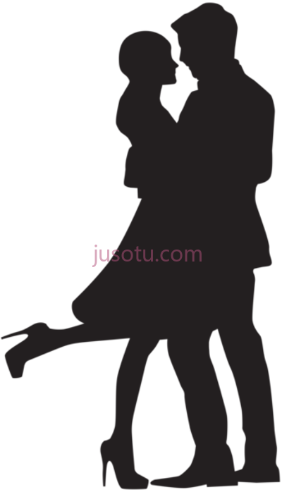 恋爱情侣,couple in love silhouette art PNG