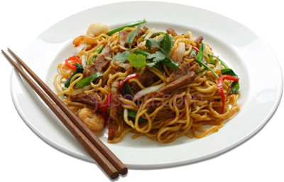 盘中炒面,chow mein in plate PNG