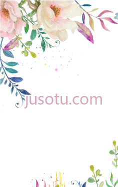 水彩花,pastel border PNG