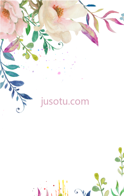 水彩花,white watercolor flower PNG