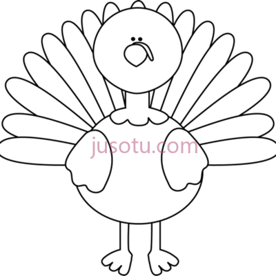 感恩节火鸡,thanksgiving turkey outline black and white PNG