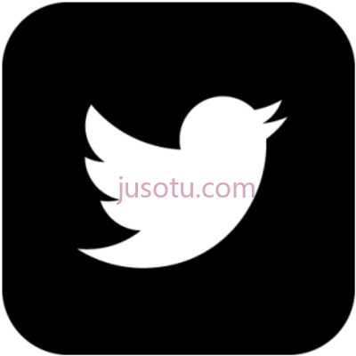 推特,icon black and white twitter square PNG