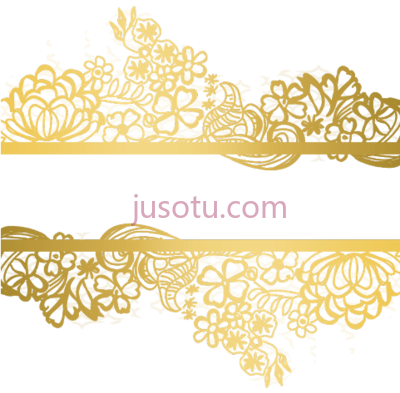 金色花边,gold lace PNG