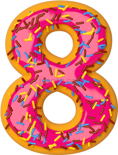 甜甜圈,donuts number 8 PNG
