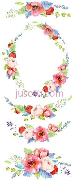 水彩花卉花环,art invitations PNG