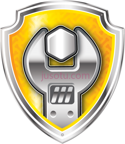 汪汪队立大功,paw patrol shield rubble pup tag PNG