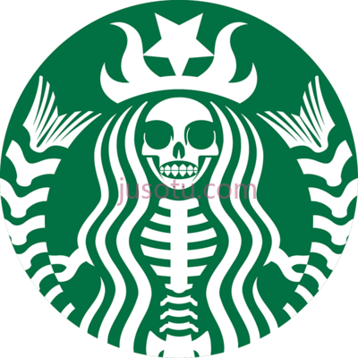 星巴克,skeleton starbucks logo PNG