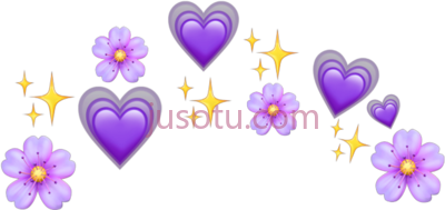 紫色花心,purple emojis flowers hearts PNG