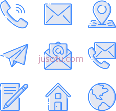 联系我们,contact us 50 icons blue PNG
