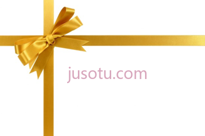 金色蝴蝶结丝带,golden bow ribbon PNG