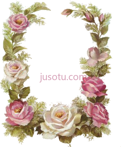 复古花框花边,vintage floral frame flower border a4 PNG
