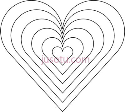 心,color heart black white line art 121 PNG
