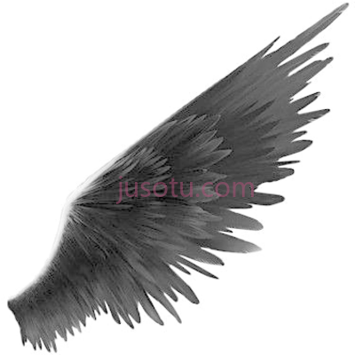 黑天使,black wings angel and white PNG