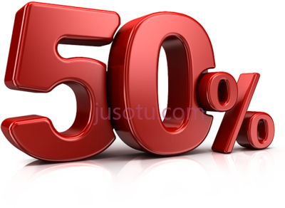 五折,50 off percent PNG