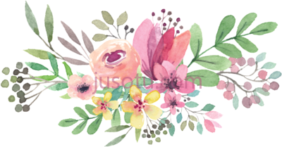 水彩花束,watercolor floral bouquet PNG