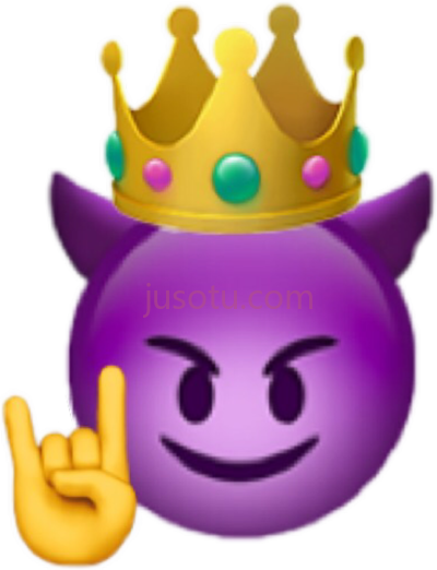 紫色魔鬼王冠,purple devil emoji PNG