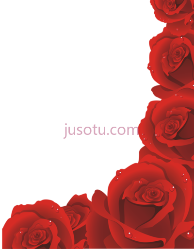 红色玫瑰花边,page 81 red petals roses PNG