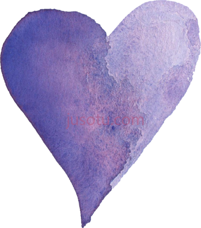 薰衣草心,lavender heart watercolor PNG