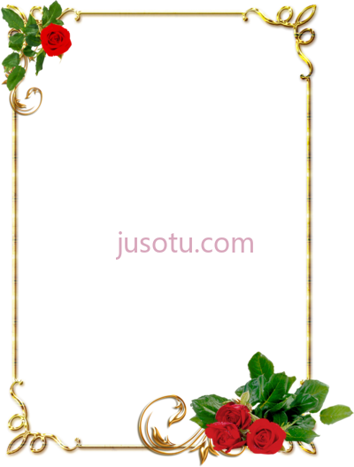 红玫瑰边框卡通,page borders frames wallpaper cartoon PNG