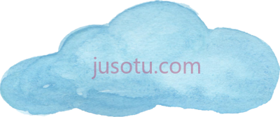 蓝色水彩云,blue watercolor clouds PNG