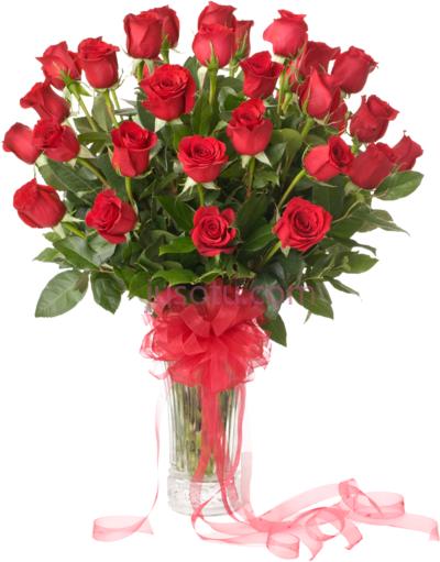 红玫瑰花束,50 red roses vase pink lily flower bouquet PNG