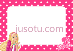 粉红芭比相框,green polka dot border PNG