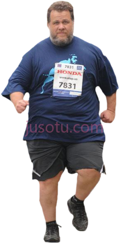胖子跑步PNG