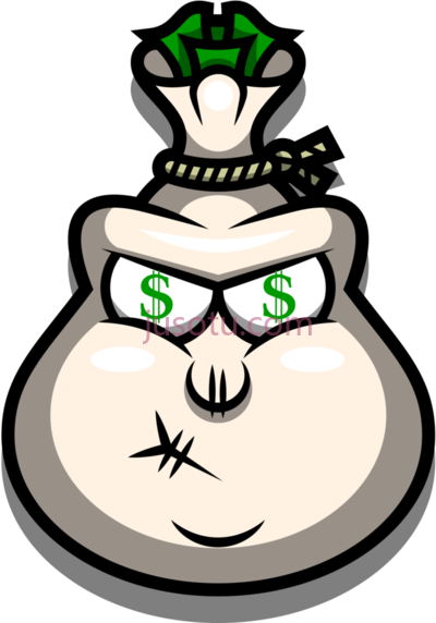 钱袋人,cartoon money bag characters PNG