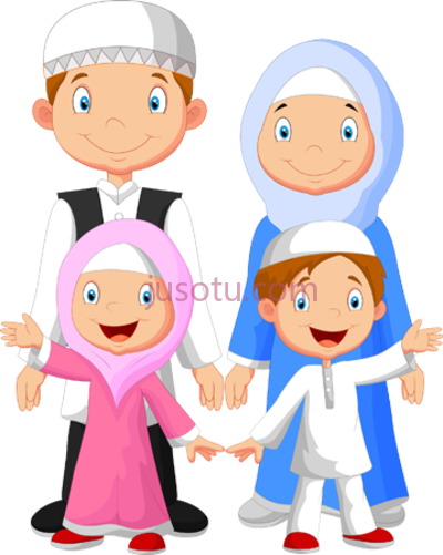 穆斯林家庭,family islam muslim cartoon PNG