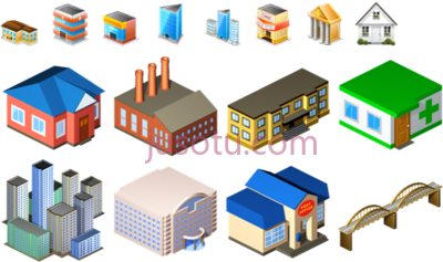 城市建筑模具,pretty urban building icons PNG
