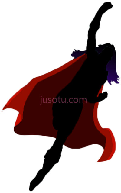 女超人,supergirl silhouette female superhero PNG