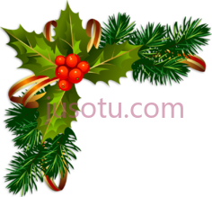 圣诞边框,christmas holly PNG