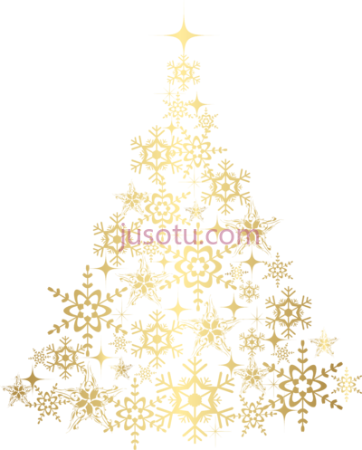 金色圣诞树,gold christmas ornaments PNG