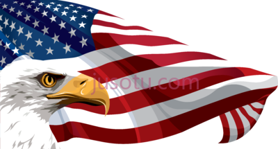 美国国旗鹰,american flag and eagle art PNG