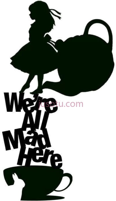 爱丽丝梦游仙境,we're all mad here file alice in wonderland silhouette PNG