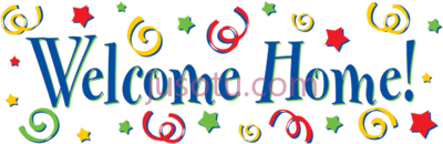 欢迎回家横幅,welcome home banner PNG