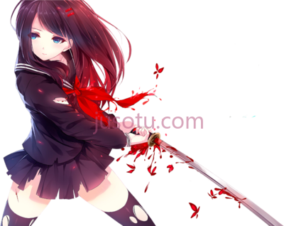 女孩,anime girl sword PNG