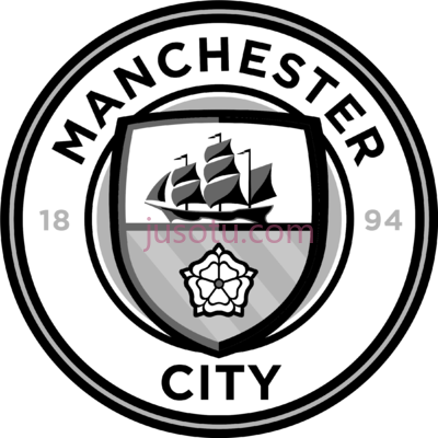 曼城,manchester city logo black and white PNG