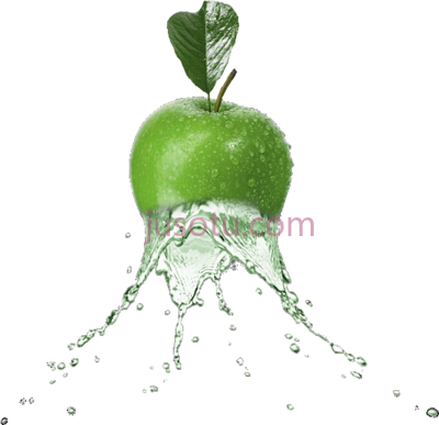 青苹果,scfruits apple greenapple splash water fruit food ftest PNG