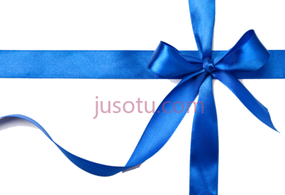 蓝色礼品蝴蝶结丝带,blue gift bow ribbon PNG