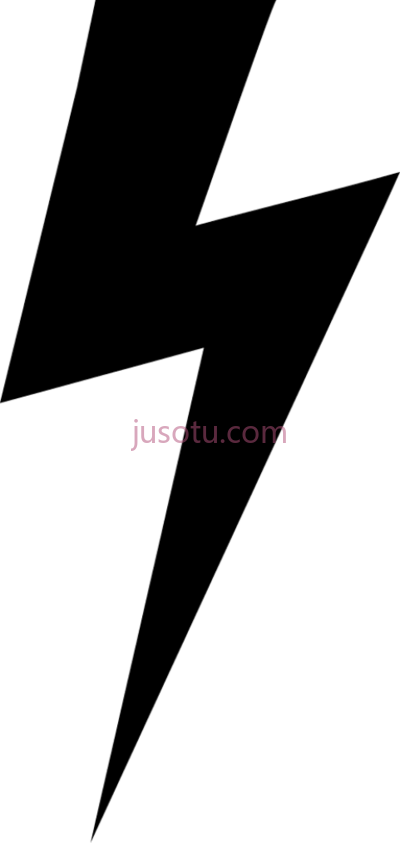 黑色闪电形状,lightning bolt black shape PNG