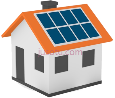 房顶太阳能面板,solar system house panel icon PNG