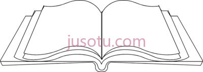 打开书,open bible black and white PNG