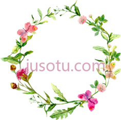 水彩花环PNG
