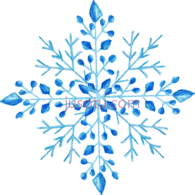 雪花,snowflake watercolor painting PNG