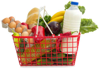 食品篮,grocery basket PNG