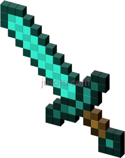 我的世界钻石剑,minecraft diamond sword black and white PNG