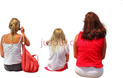女人坐着,threegirlslookingback PNG