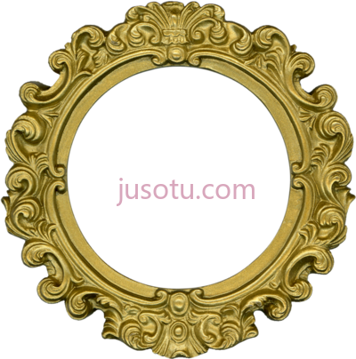 金圆框,golden round frame in ping PNG
